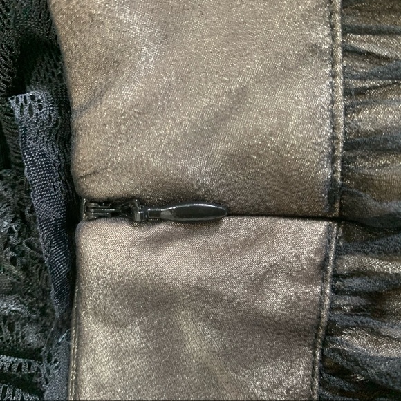 Tristan silk with black lace layers midi skirt - Picture 8 of 9